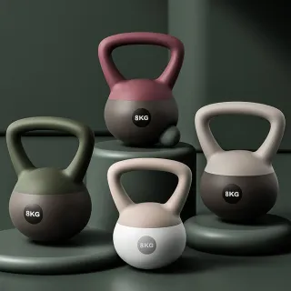 【灰熊厲害】8KG潮時尚工業風軟壺鈴 贈防滑露指手套一雙(軟式壺鈴 深蹲翹臀重訓 健身啞鈴)