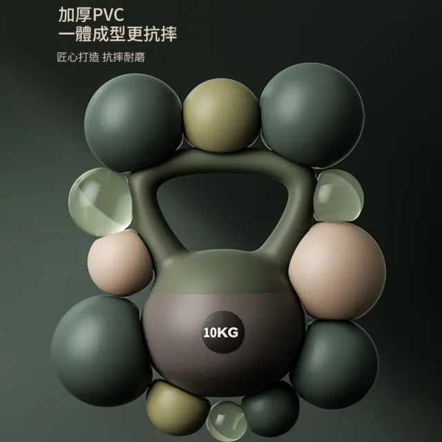 【灰熊厲害】10KG潮時尚工業風軟壺鈴 贈防滑露指手套一雙(軟式壺鈴 深蹲翹臀重訓 健身啞鈴)