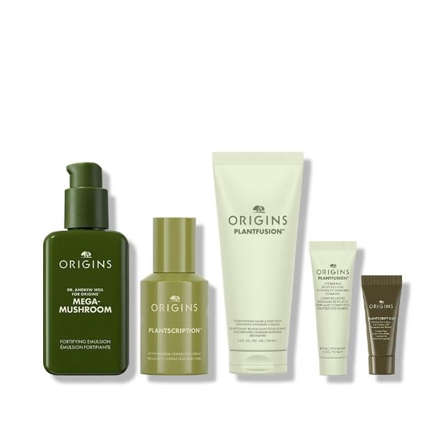 【ORIGINS 品木宣言】A醇靈芝乳液組(駐顏有樹撫紋煥膚A醇精華30ml/ DR.WEIL青春無敵靈芝水潤機能乳液100ml)