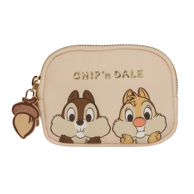 【Disney 迪士尼】DISNEY奇奇蒂蒂-萌趣奇奇蒂蒂雙層零錢包-米 PTD24-G2-22BGA