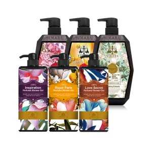 【Timaru 堤瑪露】經典香氛精油沐浴露6入組(1000mlx6/熱賣推薦組/集合多種經典香味組合任選)