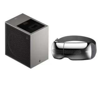 【LG 樂金】護眼追劇組-CineBeam S 小銀河 Ultra 超短焦 4K 微型投影機+3D熱敷眼部按摩器(PU615U)