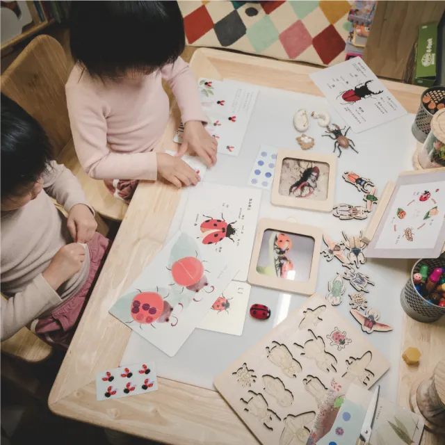 【愛兒館】感統遊戲桌(半透光壓克力桌面含1中2小收納盒)