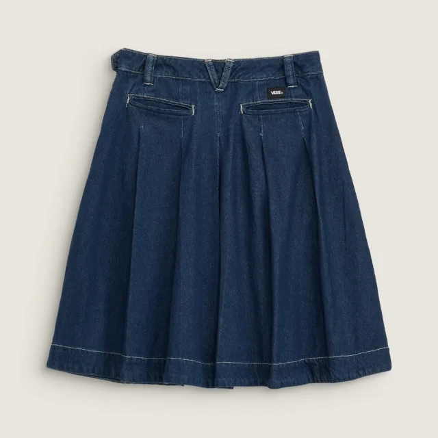 【VANS】官方旗艦 Authentic Chino Denim Skirt 女款藍色牛仔裙