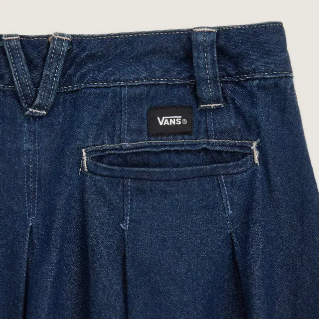 【VANS】官方旗艦 Authentic Chino Denim Skirt 女款藍色牛仔裙