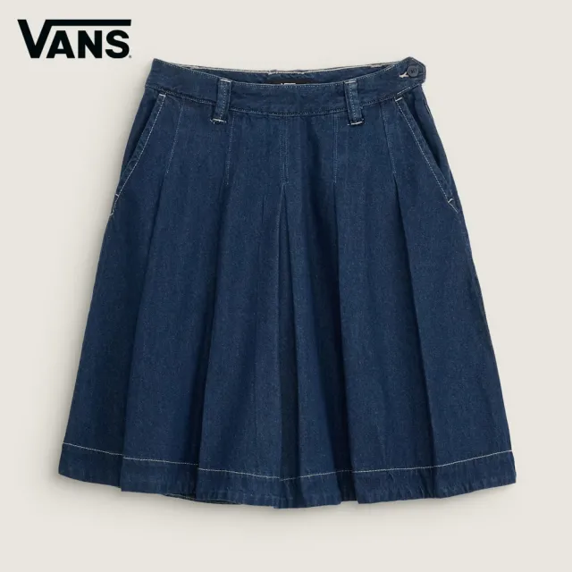 【VANS】官方旗艦 Authentic Chino Denim Skirt 女款藍色牛仔裙