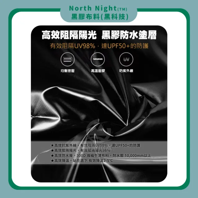【North Field】美國 Ares阿瑞斯 27秒防水黑膠排風客廳帳300x300cm/END633C/天幕帳/速立帳(悠遊山水+)