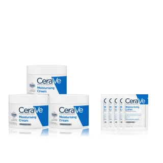 【CeraVe 適樂膚】家庭囤貨組★長效潤澤修護霜340g 年度限定組_.(臉部身體乳霜)