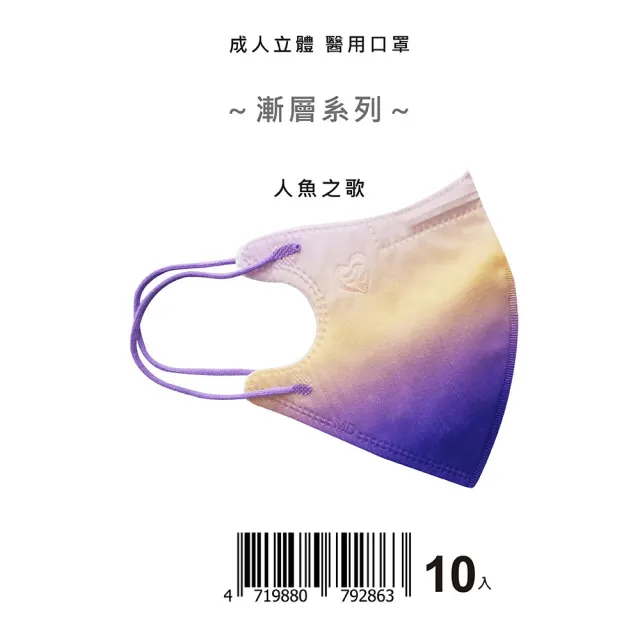 【盛籐】2盒組-3D成人立體醫療口罩(莫蘭迪系列 絲綢質感 10片/包)