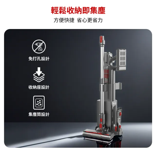 【DIKE】除塵刷頭款-淨速吸All In One V2高續航無線手持吸塵器(自動集塵/超強續航)