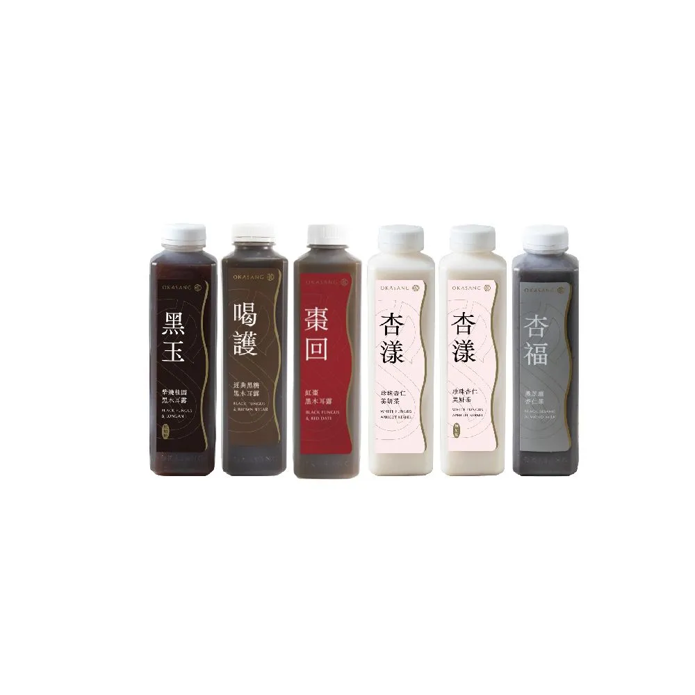【O卡桑】順暢美妍養生體驗組1000mlx6(黑木耳露*3、健康養身飲*3)