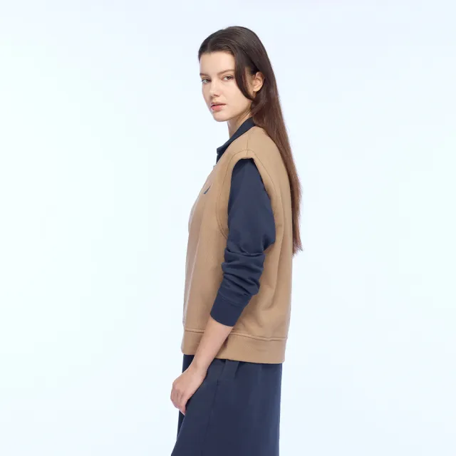 【NAUTICA】官方旗艦 女裝 V領無袖背心(卡其色)