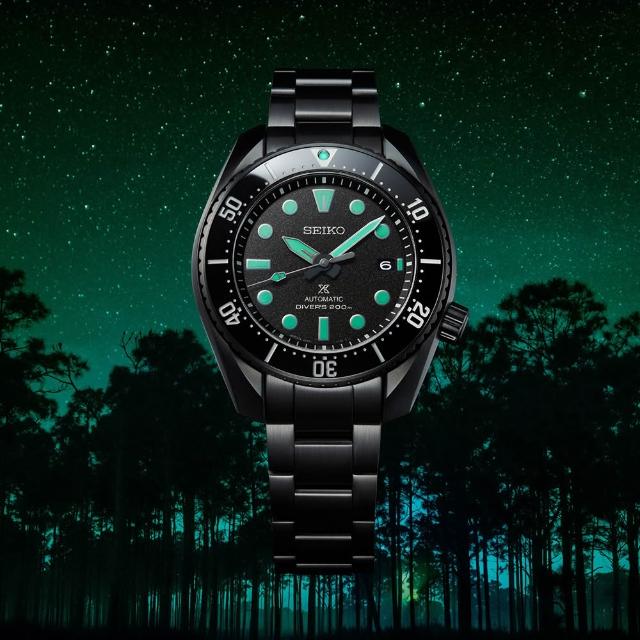 【SEIKO 精工】PROSPEX 黑潮夜視鏡 200米潛水機械錶-45m 送禮 禮物(4R36-06Z0SD/SRPK43K1)