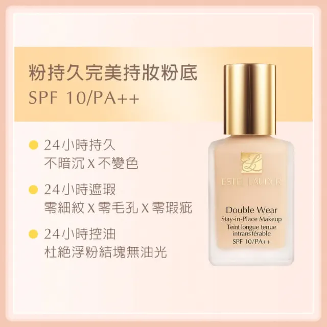 【Estee Lauder 雅詩蘭黛】粉持久完美持妝粉底SPF10/PA++30ml(粉底液/防曬)