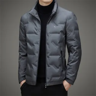 【巴黎精品】限時搶購 真羽絨90%灰鴨絨羽絨外套羽絨衣夾克(輕薄保暖立領時尚羽絨男外套3色a1is26 5Q)