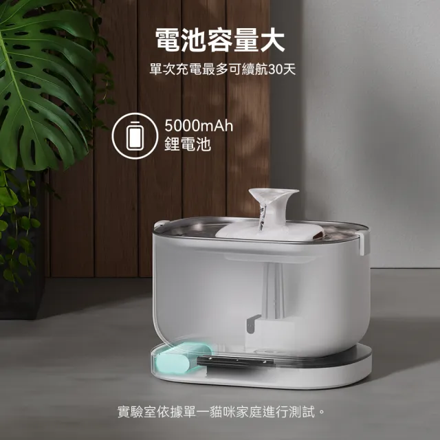 【PETLIBRO】清泉無線寵物飲水機 充電款(無線使用 雙出水模式 水電分離)