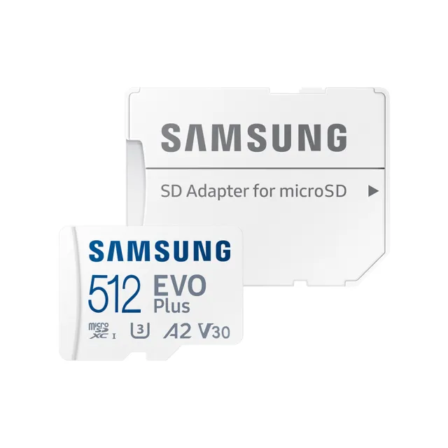 【Samsung 三星】EVO Plus microSDXC U3 A2 V30 512GB 記憶卡(MB-MC512SA/APC)