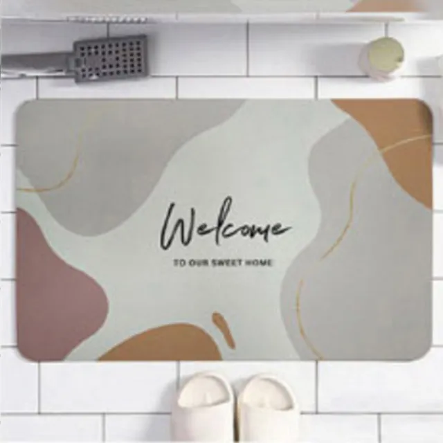 【嵐楓居家】4入奈米絨面軟式硅藻土吸水止滑地墊(踏墊/浴室.廚房地墊/速乾)