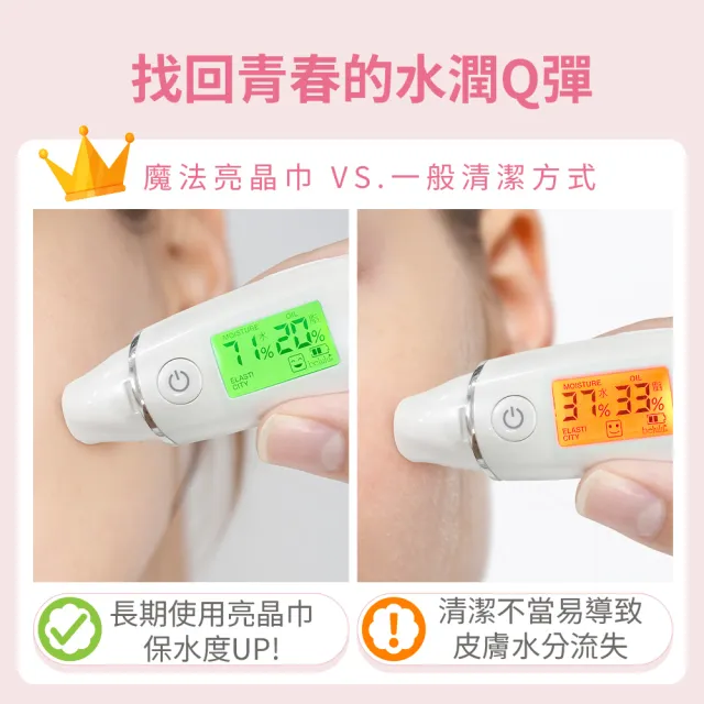 【&MORE 愛迪莫】魔法亮晶巾 深層清潔去角質-洗臉巾x1(溫和洗臉 更勝洗臉機 卸妝潔顏 皮膚保養)