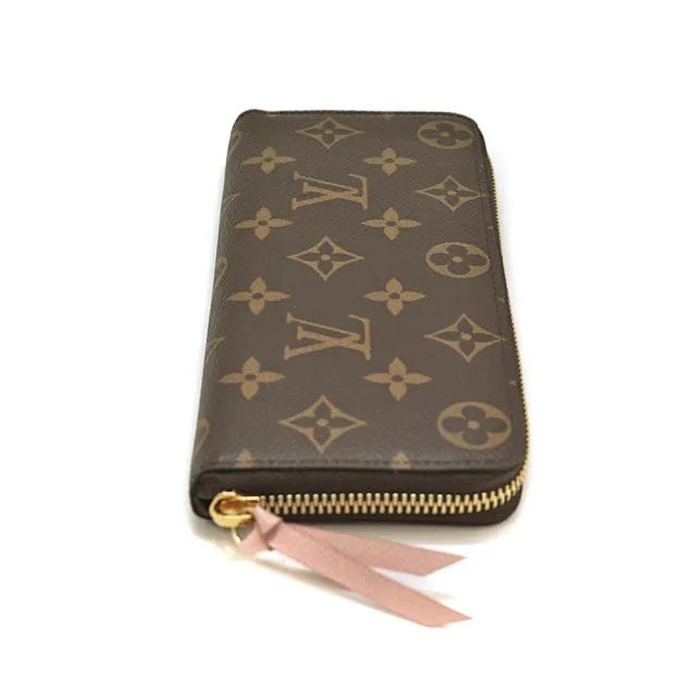 【Louis Vuitton 路易威登】M61298 經典Monogram塗層帆布CLEMENCE系列拉鍊長夾(芭蕾粉色)