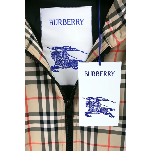【BURBERRY 巴寶莉】Vintage 格紋休閒版 抽繩連帽外套 女款-典藏米色