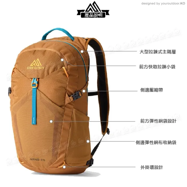【Gregory】20L NANO多功能背包《摩押褐》153058/登山包/後背包/電腦包/旅行