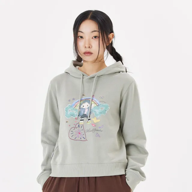【Mark Gonzales】女裝 彩虹公主 帽T - 灰卡其