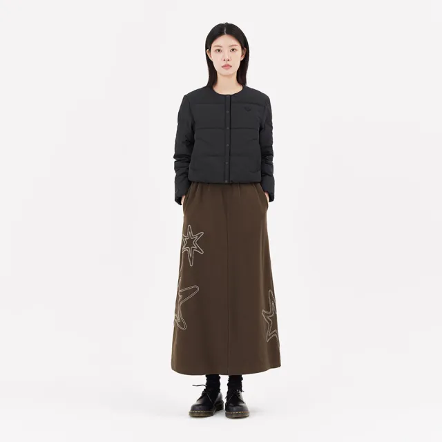 【Mark Gonzales】女裝 小天使輕量圓領羽絨外套 - 黑色