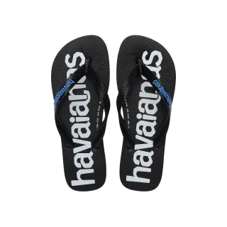 【havaianas 哈瓦仕】拖鞋 男鞋 女鞋 夾腳拖 大LOGO Top Logomania 2 黑藍 4145741-3504U (哈瓦士)