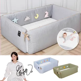【gunite】多功能第三代落地式沙發嬰兒陪睡床0-6歲 四件組 床墊+床圍+止滑墊+床邊吊飾(多色可選)