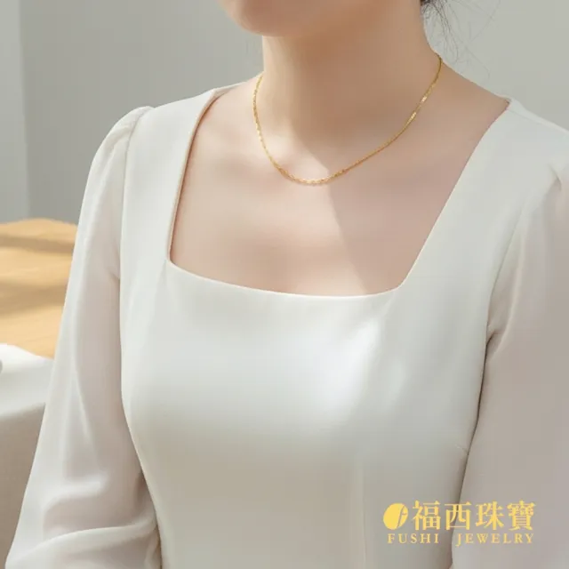 【福西珠寶】黃金項鍊 雙拼圈圈黃金項鏈 5G項鍊 彈簧扣 (金重0.78錢正負0.03錢)
