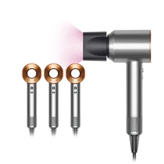 【dyson 戴森】HD08 Origin Supersonic 吹風機 溫控 負離子(銀銅色) (3入超值組)