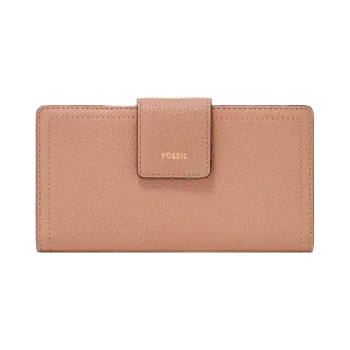 【FOSSIL】Logan 真皮扣式 長夾-粉紅色 SL7830682