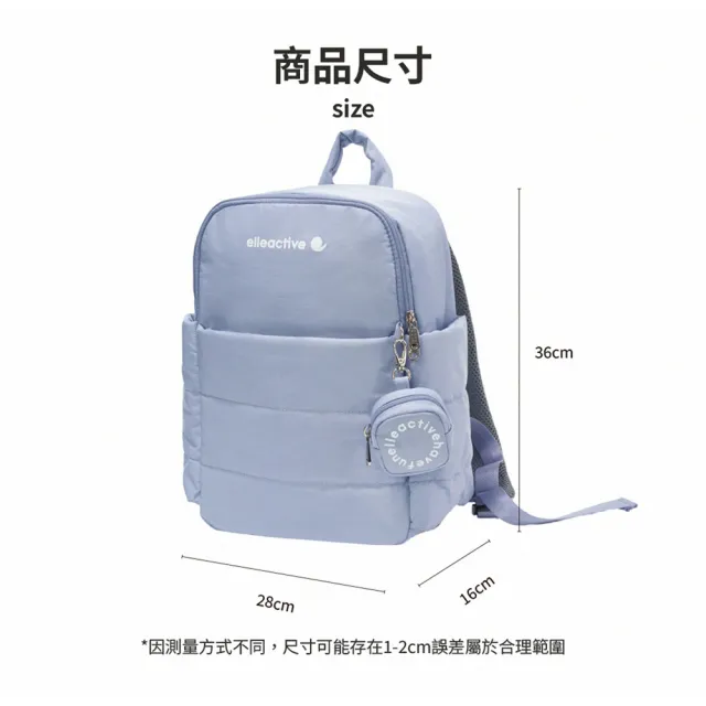 【ELLE ACTIVE】輕量多層收納後背包-淺藍色(EA25S2FB501-31)