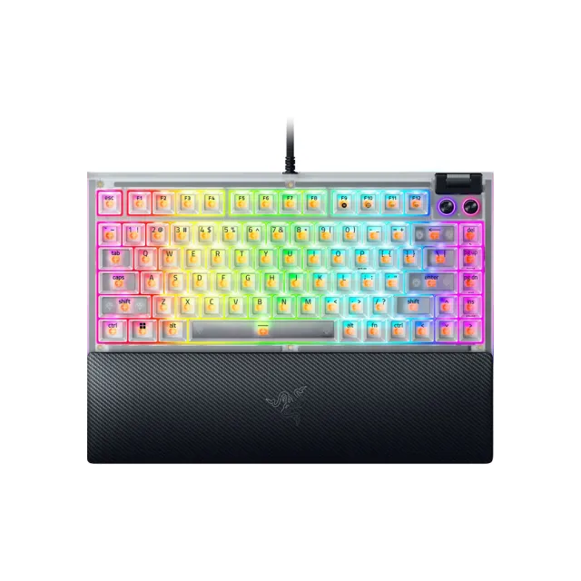 【Razer 雷蛇】BlackWidow黑寡婦V4 75%有線機械式RGB鍵盤Phantom White Edition