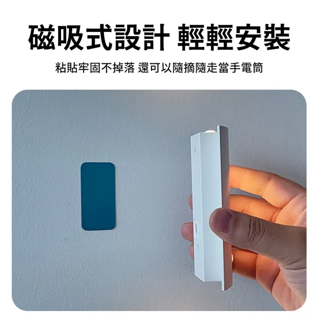 【YOLOMO】磁吸智能感應燈 臥室磁吸床頭燈 可調節三色溫護眼小夜燈 起夜燈 走廊燈