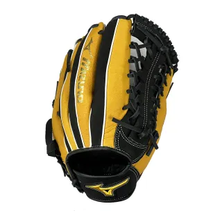 【MIZUNO 美津濃】壘球手套外野T網檔約13吋黑X橘牛豬混皮(1ATGS26820)