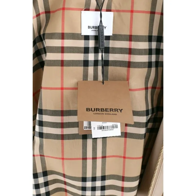 【BURBERRY 巴寶莉】束腰設計中長版連帽派克大衣 風衣-黃褐色