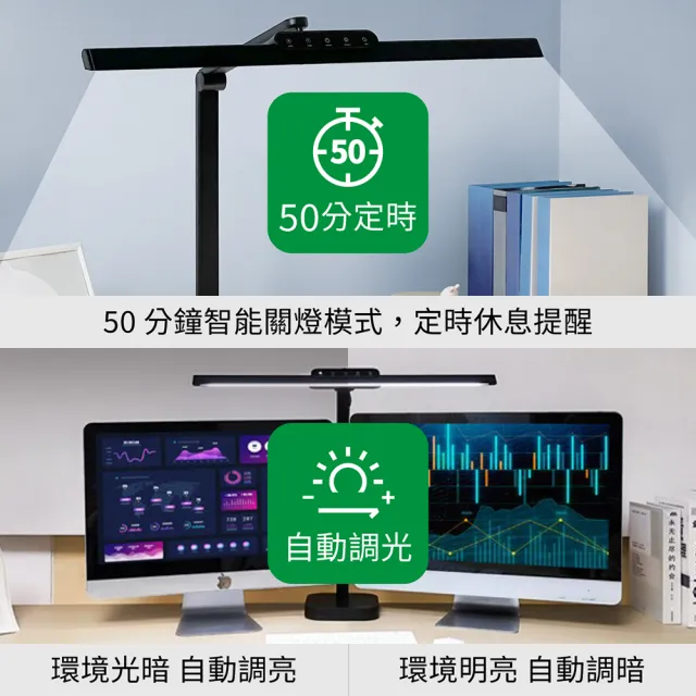 【喜光全光譜】TIONE 光健康智慧全光譜LED護眼檯燈 桌夾款(光線護眼不刺眼 諾貝爾雙院長推薦)
