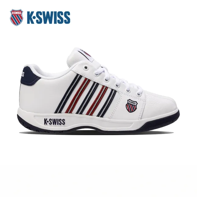 【K-SWISS】經典運動鞋 EADALL 休閒 女鞋 白藍紅色 91353-163-M