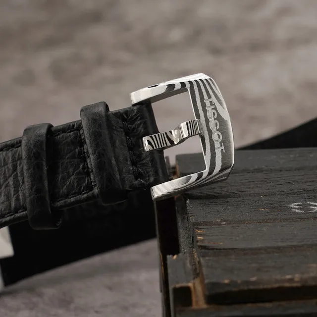 【TISSOT 天梭】大馬士革鋼PRX系列機械錶-銀x黑/38mm 送禮 禮物 推薦(T1378079608100/T137.807.96.081.00)