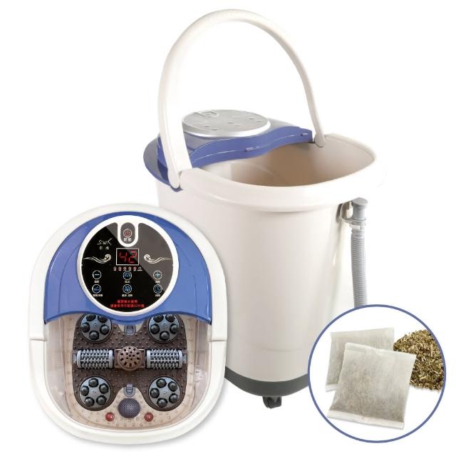 【日虎】自動滾輪泡腳機/SPA溫熱按摩泡腳機SS-609(藥草包x60包優惠組)