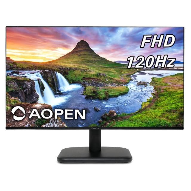 AOPEN 24CL1Y 23.8吋 IPS 面板顯示器,提供 FHD 1920x1080 高解析度與 120Hz 更新率(HDMI),1ms 極速反應時間,適合 OA 辦公、學生入門使用。高達 100000000:1 動態對比、250 nits 亮度與 178° 廣視角,支援 AdaptiveSync 與 FreeSync/G-SYNC 防撕裂,內建零閃屏與護眼技術,窄邊框設計輕巧僅 2.68kg,VESA 壁掛相容,三年保固,BSMI 認證,完美結合健康護眼與高 CP 值效能。 AOPEN 24CL1Y