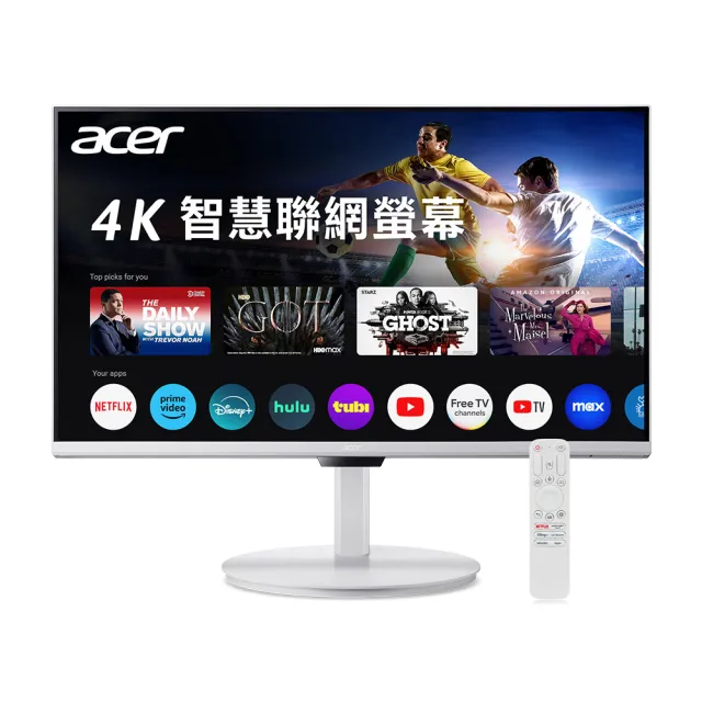 【Acer 宏碁】DA271K 27型 4K 16:9 60Hz 智慧聯網螢幕(喇叭/旋轉/高低升降/傾斜//4ms/Type-C)