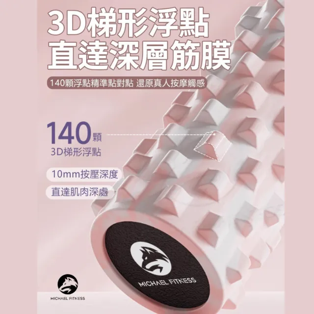 【Michael Fitness 麥克健身】60D高硬度 實心滾筒 45公分瑜珈柱 鑽石渲染瑜珈柱 瑜珈柱 滾筒 瑜伽柱