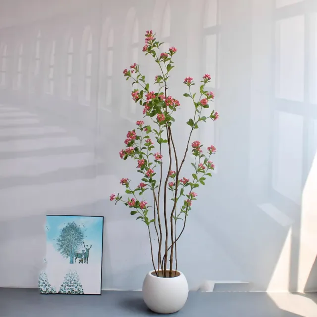 【諾必行】仿真綠植 190cm海島春花 小清新盆栽裝飾 落地擺飾 假植物樹 假花盆栽