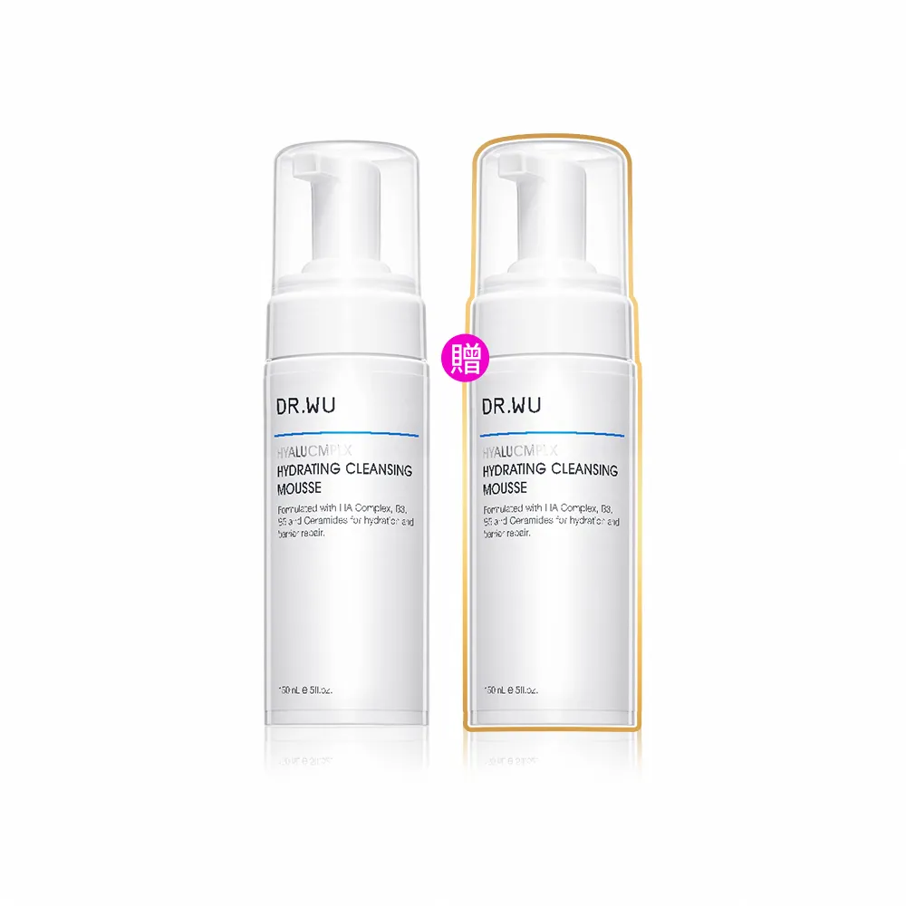 【DR.WU 達爾膚】玻尿酸保濕潔顏慕斯150ML(2入組)