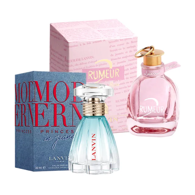 【LANVIN 浪凡】買一送一-丹寧公主淡香精30ml+粉戀玫瑰女性淡香精30ml(專櫃公司貨)