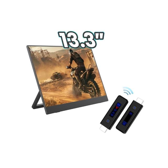 【REAICE】13.3型2.5K升級版IPS可攜式外接螢幕-無線投影組(Switch/手機/Netflix/無線會議/TypeC/HDMI/電腦)