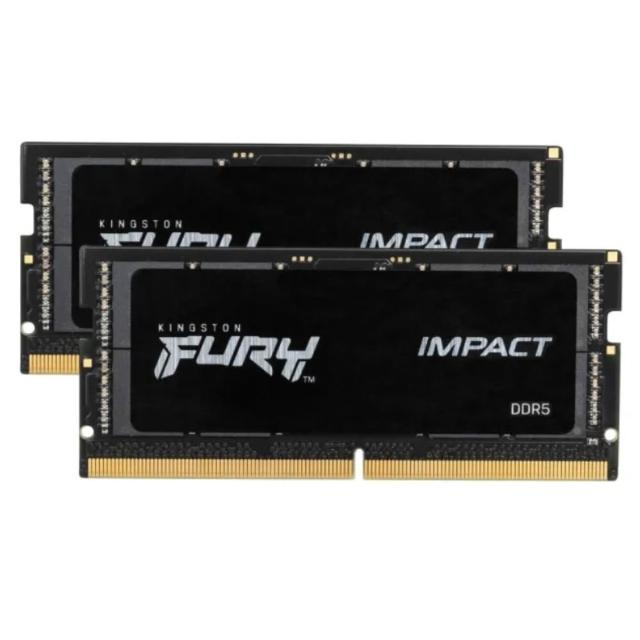 【Kingston 金士頓】32GB DDR5 5600MT/s FURY Impact DDR5 SODIMM 筆記型記憶體(KF556S40IBK2-32)（16Gx2）